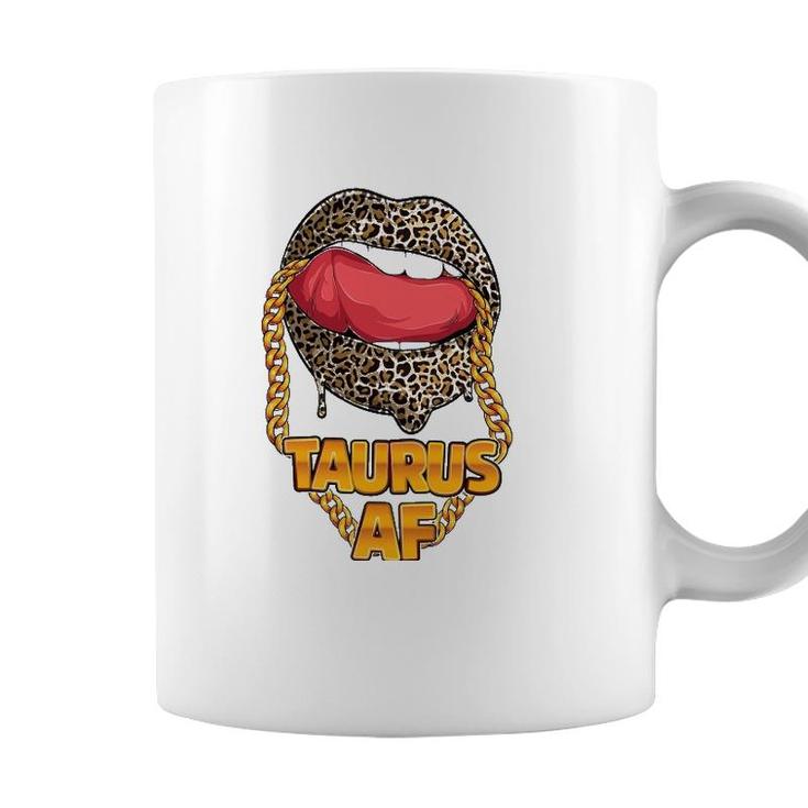 Taurus Af Girl Juicy Lips Leopard Astrology Zodiac Sign Coffee Mug