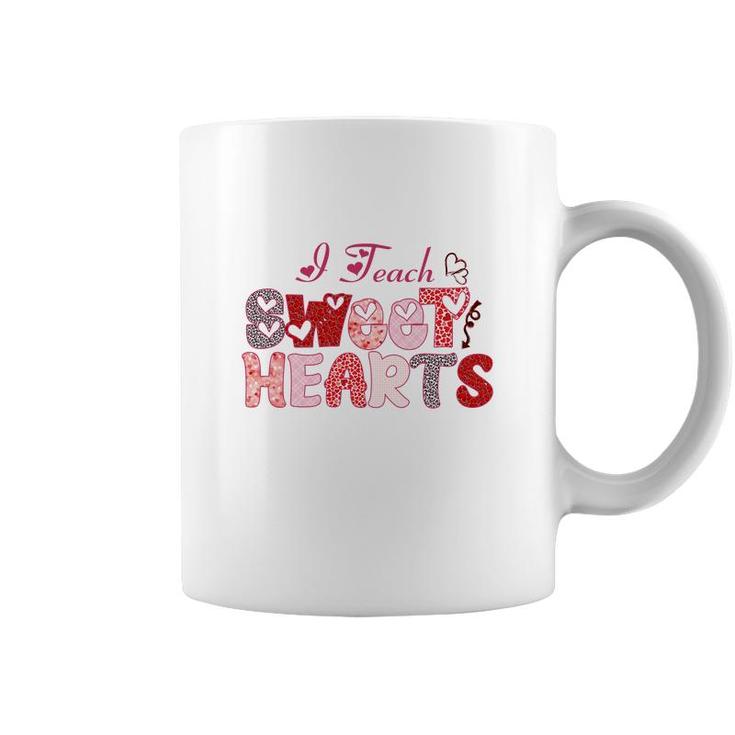 Teach Sweet Hearts Teacher Red Leopard Coffee Mug
