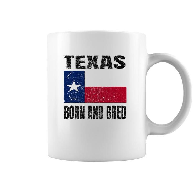 Texas Born And Bred Vintage Texas State Flag Coffee Mug