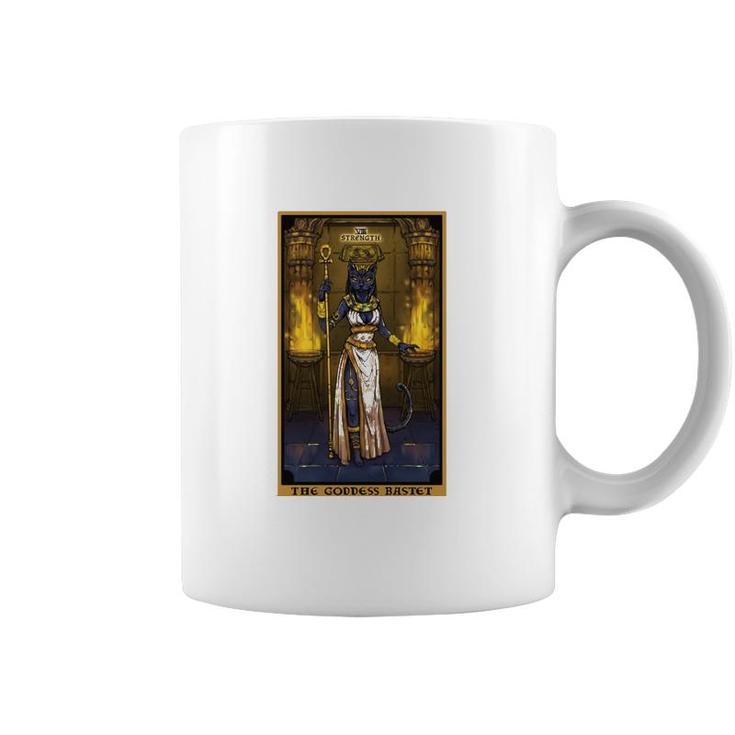 The Goddess Bastet Strength Tarot Card Egyptian Cat Witch  Coffee Mug