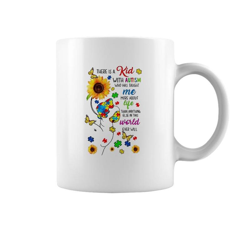 There Is A Kid With Autism Elephant Mom Autism Child Kids Coffee Mug