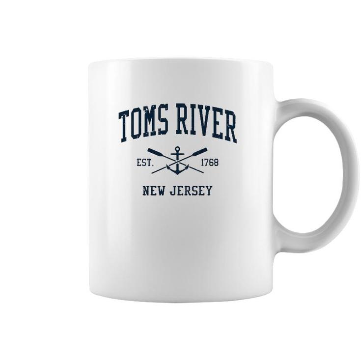 Toms River Nj Vintage Navy Crossed Oars & Boat Anchor  Coffee Mug