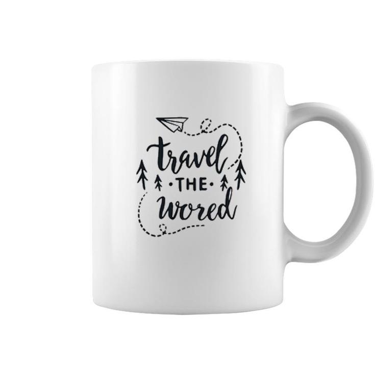 Travel The Wored Black Letters 2022 Trend Coffee Mug