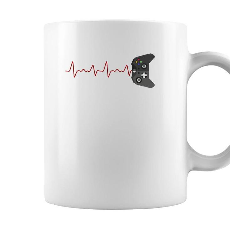 Video Game Lover Gifts Gamer Heartbeat Gaming Coffee Mug
