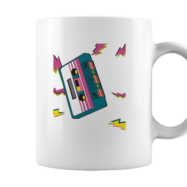 Vintage Cassette Tape In 80S 90S Retro Neon Style Coffee Mug