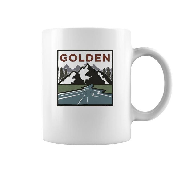 Vintage Golden Colorado Illustration Retro Golden Coffee Mug