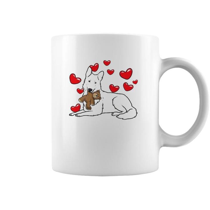 White Swiss Shepherd Dog Stuffed Animal Berger Blanc Suisse  Coffee Mug
