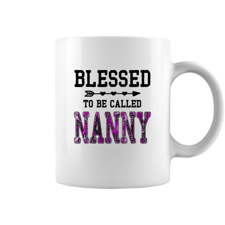 Womens Blessed To Be Called Nanny  Mothers Day Floral Grandma   Coffee Mug