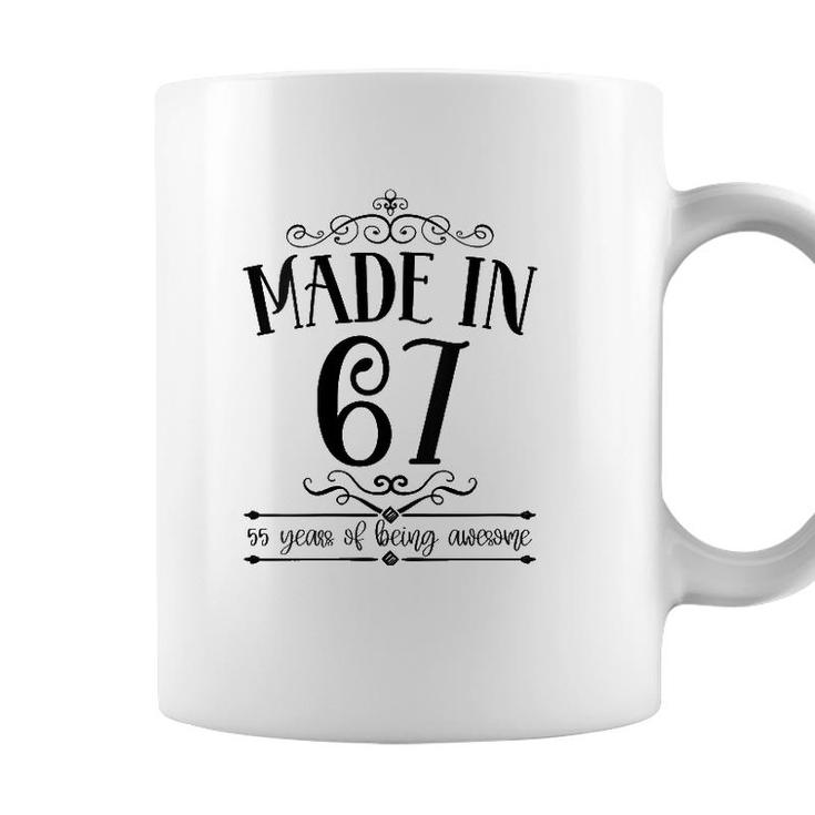 Womens Born In 1967 55 Years Old Made In 1967 55Th Birthday V-Neck Coffee Mug