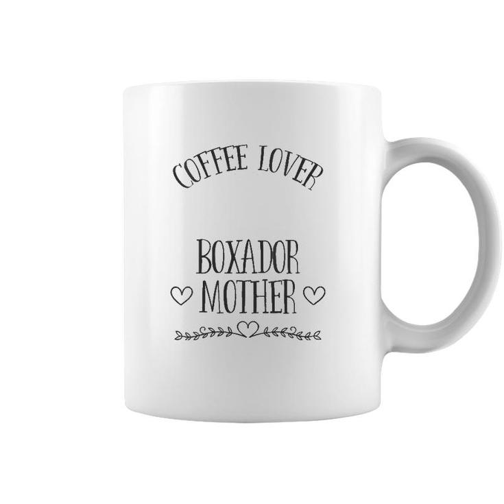 Womens Boxador Mom Dog & Coffee Lover Gift Funny Slogan Pun Gift V-Neck Coffee Mug