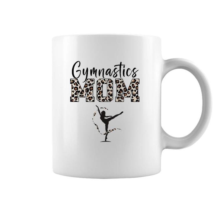 Womens Gymnastics Mom Leopard Print Womens Proud Gymnast Mother Coffee Mug