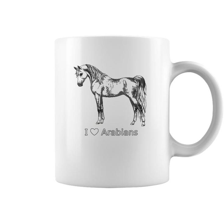 Womens I Heart Love Dapple Gray Arabians Horse Lover Gift Coffee Mug