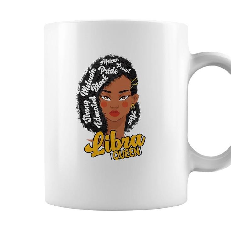 Womens Libra Queen Born In October Gift Birthday  Astrology  Coffee Mug