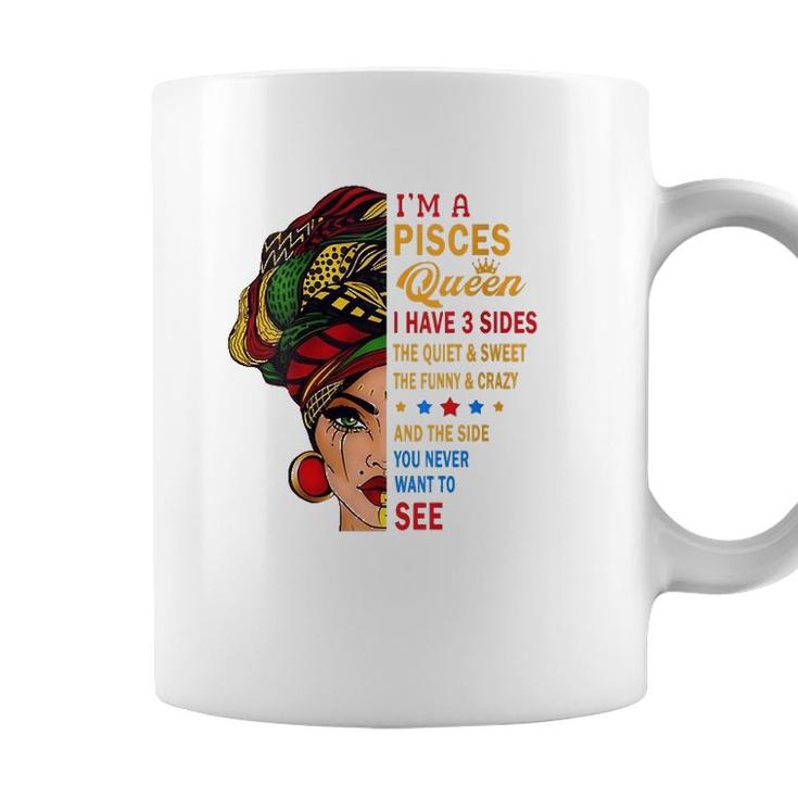 Womens Pisces Queens Are Born In February 19- March 20 V-Neck Coffee Mug