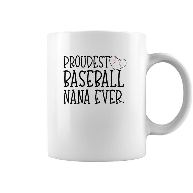 Womens Proudest Baseball Nana Ever Cute Baseball Player Grandson V-Neck Coffee Mug