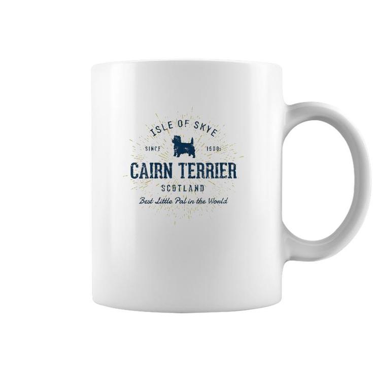 Womens Retro Vintage Cairn Terrier V-Neck Coffee Mug