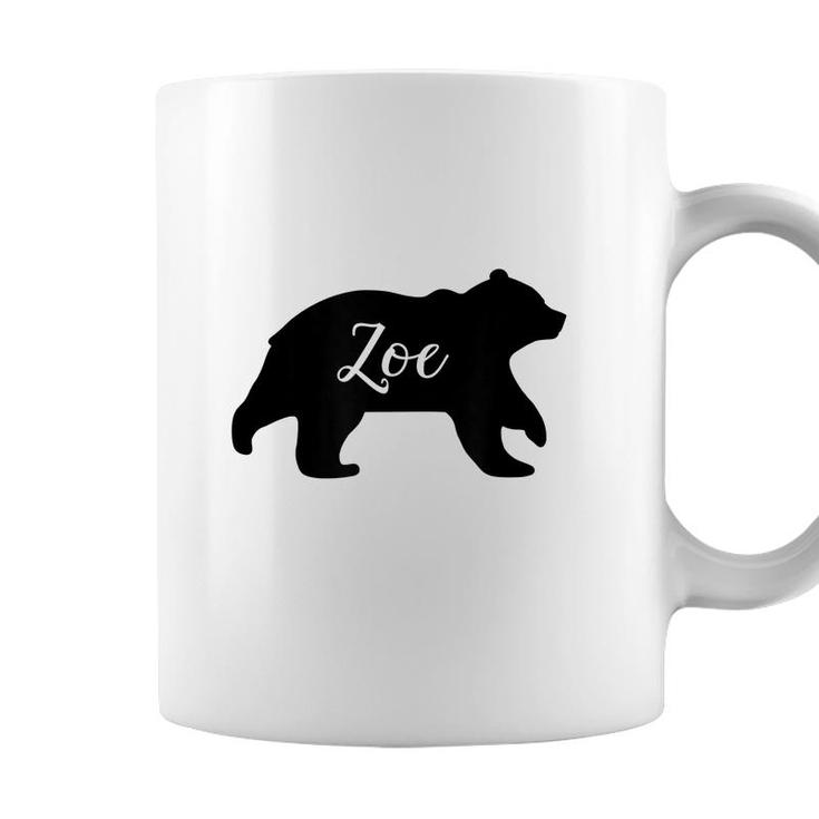 Zoe Bear Name Silhouette Coffee Mug