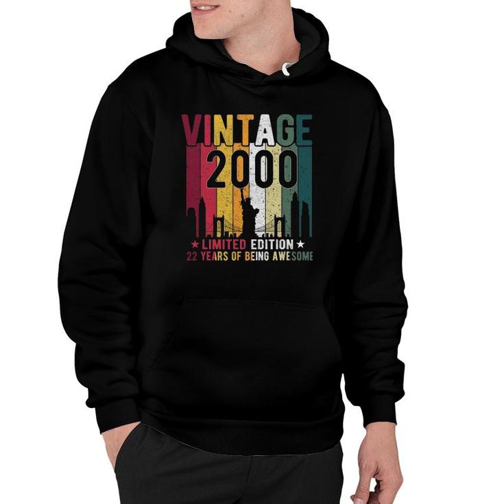 22 Years Old Gifts Vintage 2000 Limited Edition 22Th Birthday Hoodie