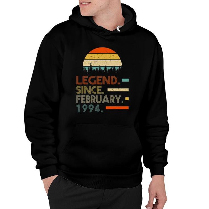 27 Years Old Retro Birthday Gift Legend Since February 1994 Ver2 Hoodie