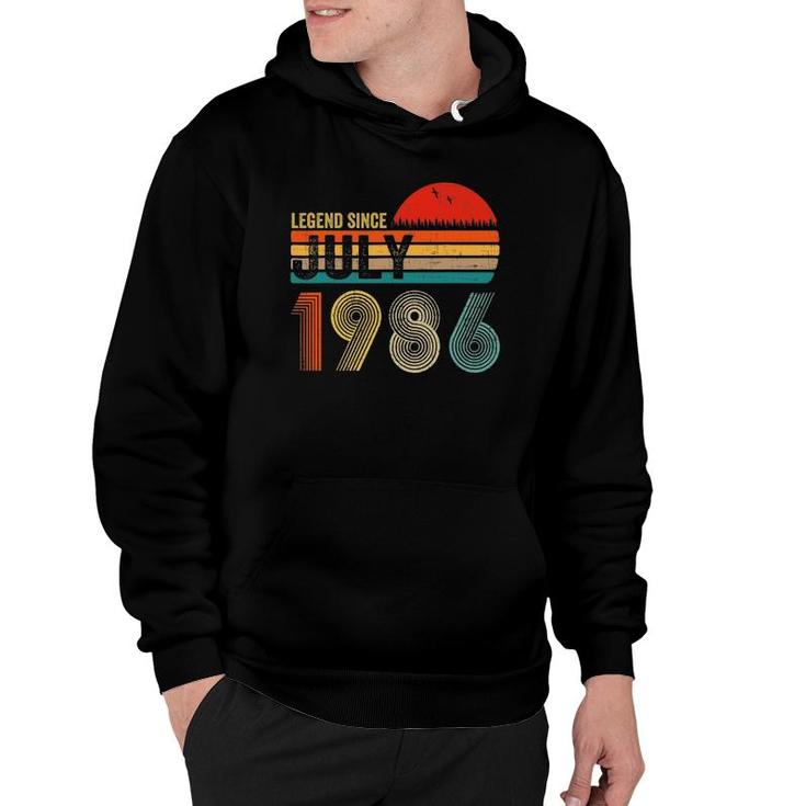 35 Years Old Retro Birthday Gift Legend Since July 1986 Ver2 Hoodie