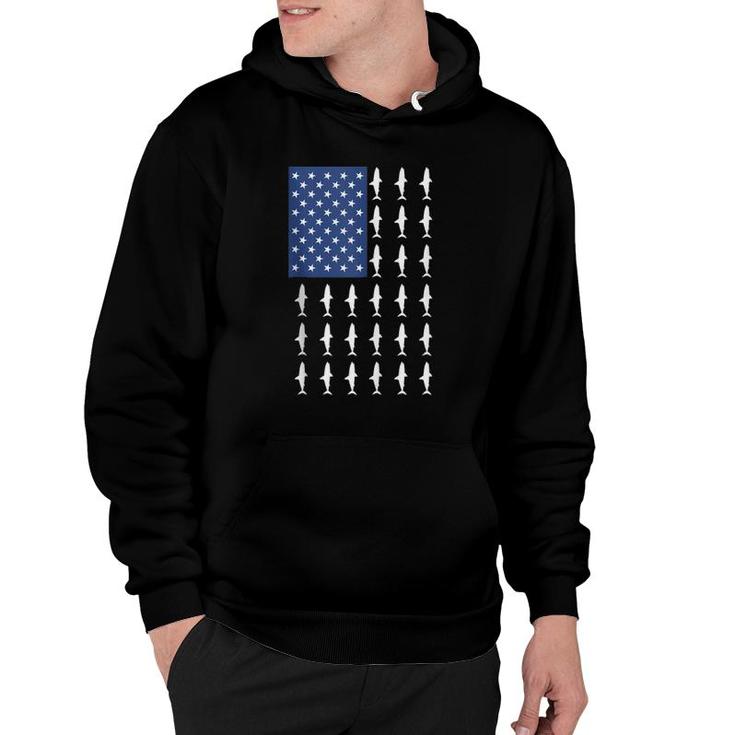 4Th Of July Shark  American Flag Independence Day Shark Hoodie