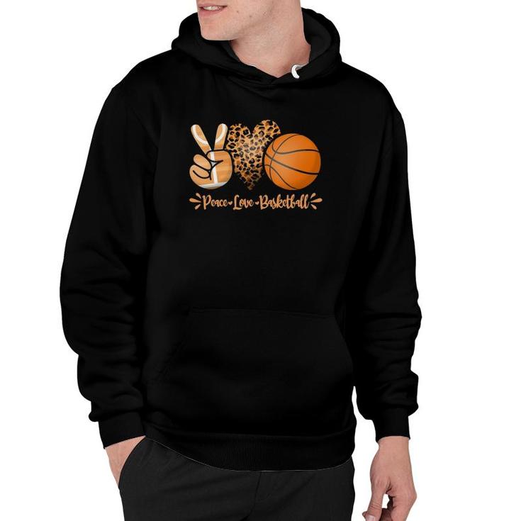 Basketball Girl Peace Love Basketball Mom Game Day Outfit  Hoodie