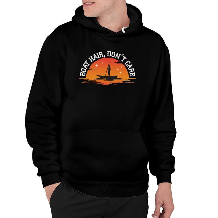 Boat Hair Dont Care Vintage Boating Retro 70S Sunset Hoodie