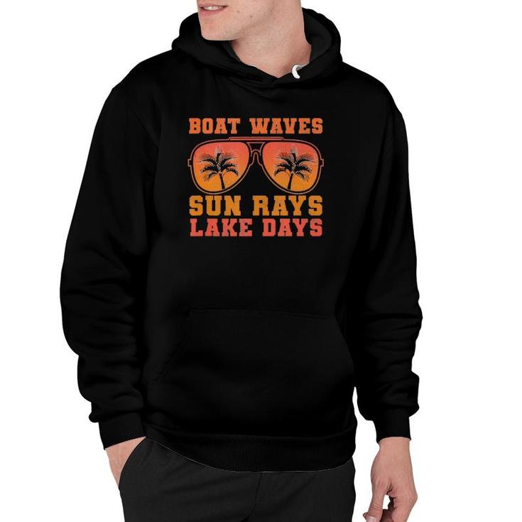Boat Waves Sun Rays Lake Days Funny Sunshine Quote Sunset  Hoodie