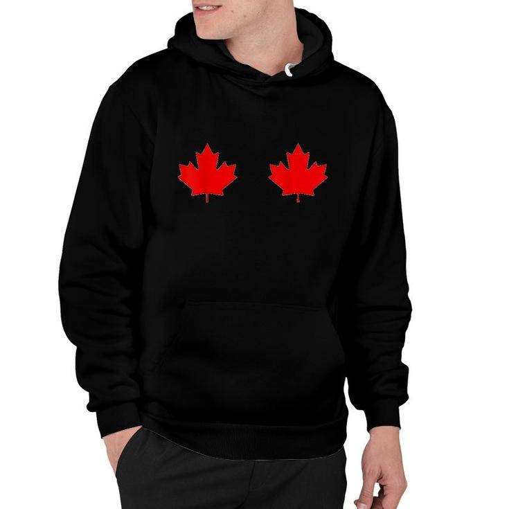 Boobs Maple Leaf Canada Day  Canadian Flag Cool Gift Idea Hoodie