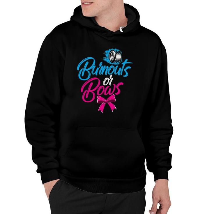 Burnouts Or Bows Gender Reveal Party Baby Shower Hoodie
