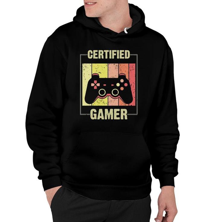 Certified Gamer Retro Funny Video Games Gaming Boys Girls  Hoodie