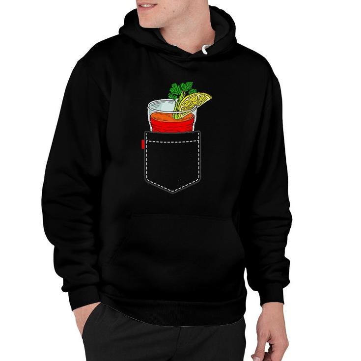 Cocktail To Go In Chest Pocket Bloody Mary Hoodie