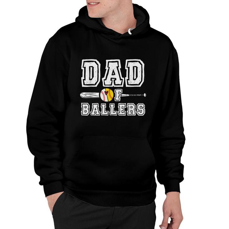 Dad Of Ballers Funny Dad Of Baseball And Softball Player  Hoodie