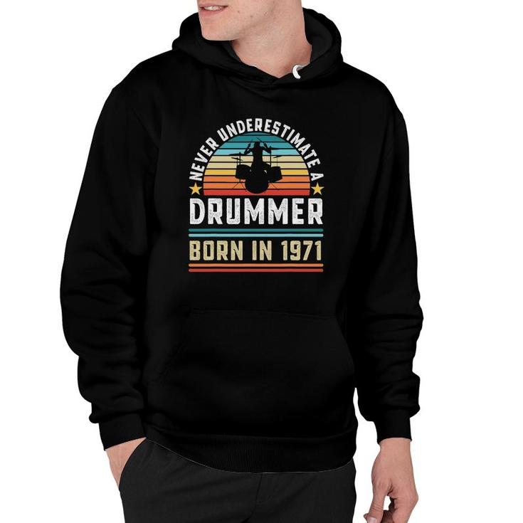 Drummer Born 1971 51St Birthday Drumming Gift Hoodie