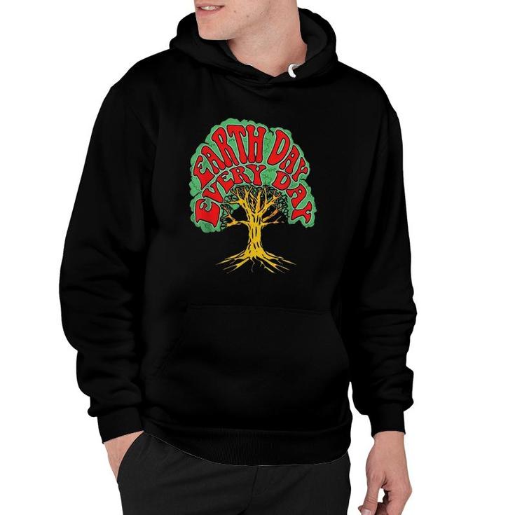 Earth Day Every Day Vintage Hippie Tree Hugger 80S Nature Hoodie