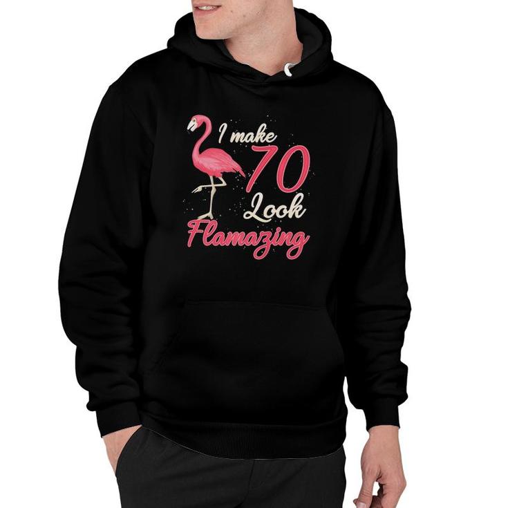 Funny Flamingo 70Th Gift For 70 Years Old Women Birthday Hoodie