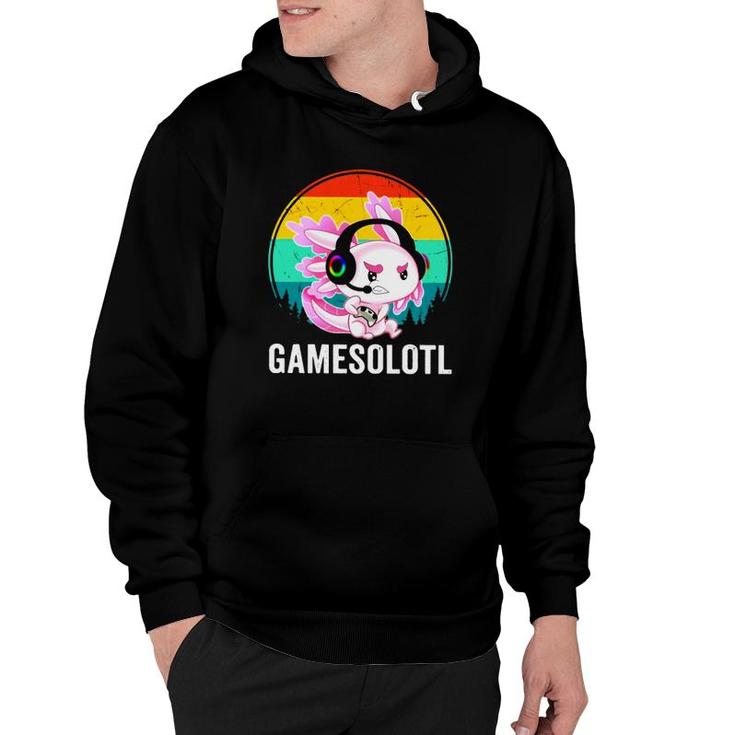 Gamesolotl Kawaii Adorable Retro Axolotl Video Game Lover Gift Hoodie