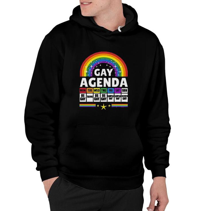 Gay Agenda Colorful Rainbow Gift LGBT Pride Month Hoodie