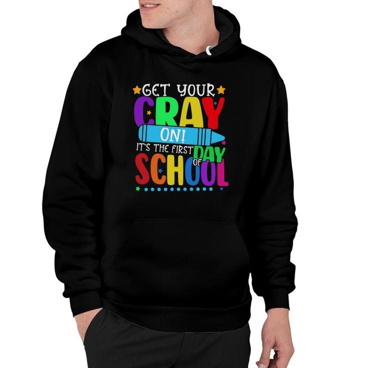 Get Your Crayon Happy First Day Of School Teacher Student Hoodie