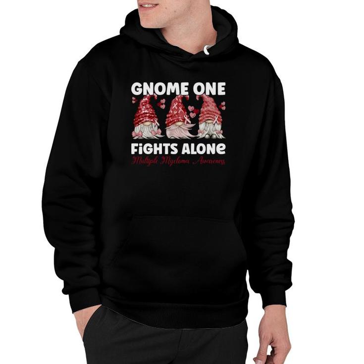 Gnome One Fights Alone Burgundy Multiple Myeloma Awareness Hoodie