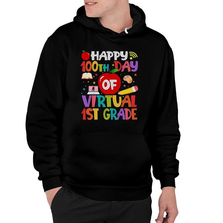 Happy 100Th Day Of Virtual 1St Grade Teachers Students Gifts Hoodie