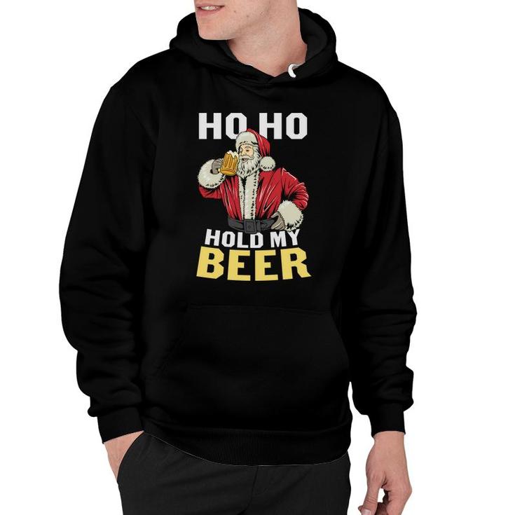 Ho Ho Santa Holds My Beer Funny Gifts For Beer Lovers Hoodie