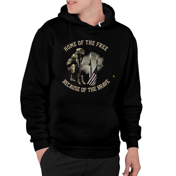 Home Of Free Because Of The Brave USA Veteran Hoodie
