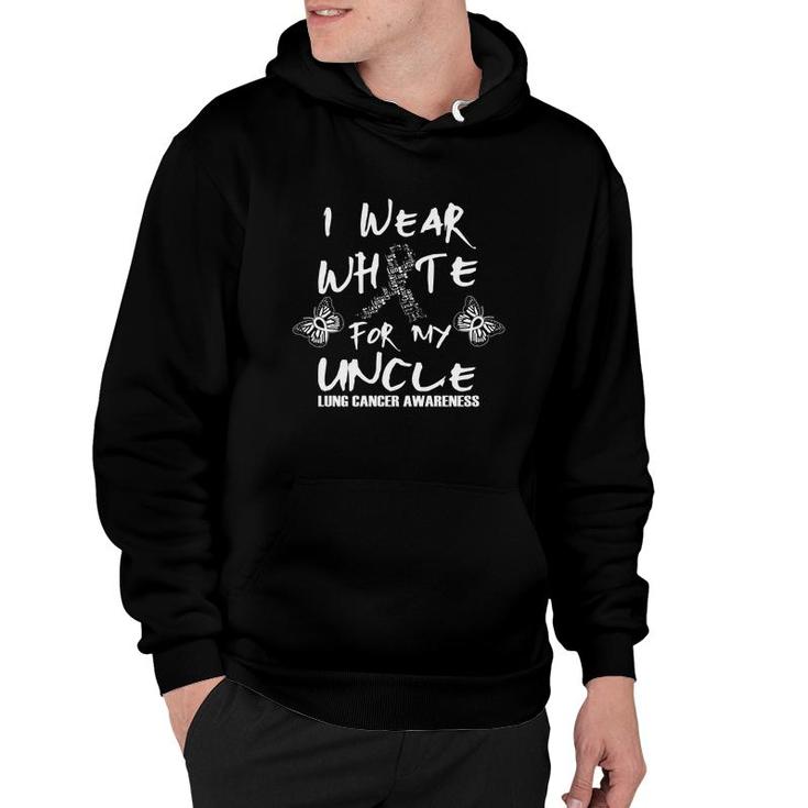 I Wear White For My Uncle Lung Cancer Awareness Hoodie
