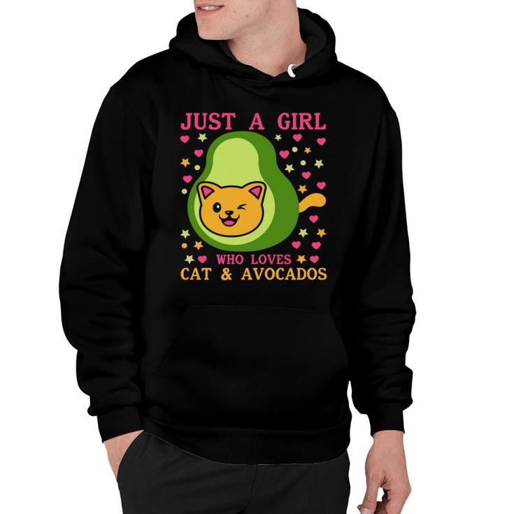 Just A Girl Who Lovers Cat And Avocados Funny Avocado Hoodie