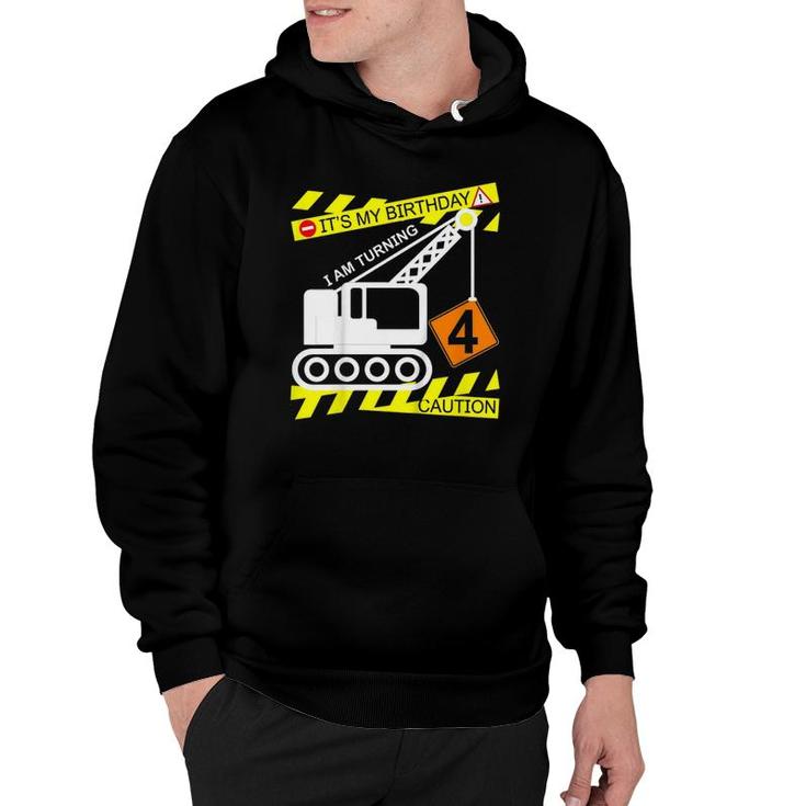 Kids Boys Construction Truck 4Th Birthday Gift For Age 4 Yrs Old Hoodie