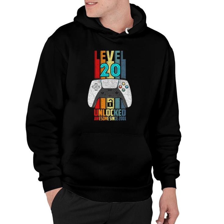 Level 20 Unlocked 20Th Birthday Awesome 2001 20 Years Old Hoodie