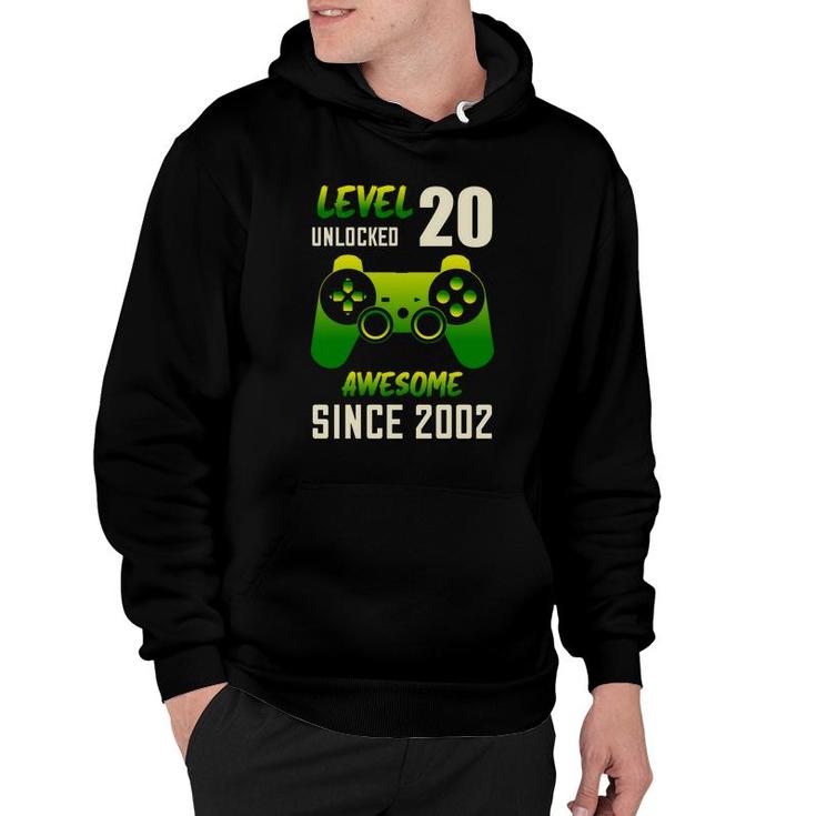 Level 20 Unlocked Awesome Since 2002 With Nice 20Th Birthday Hoodie