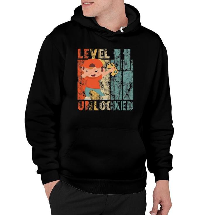 Level Unlocked-11Th Birthday Boy Dabbing Video Gamer Hoodie