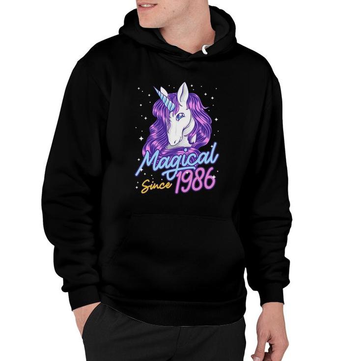 Magical Since 1986 36 Years Old Birthday Party Gift Unicorn Hoodie